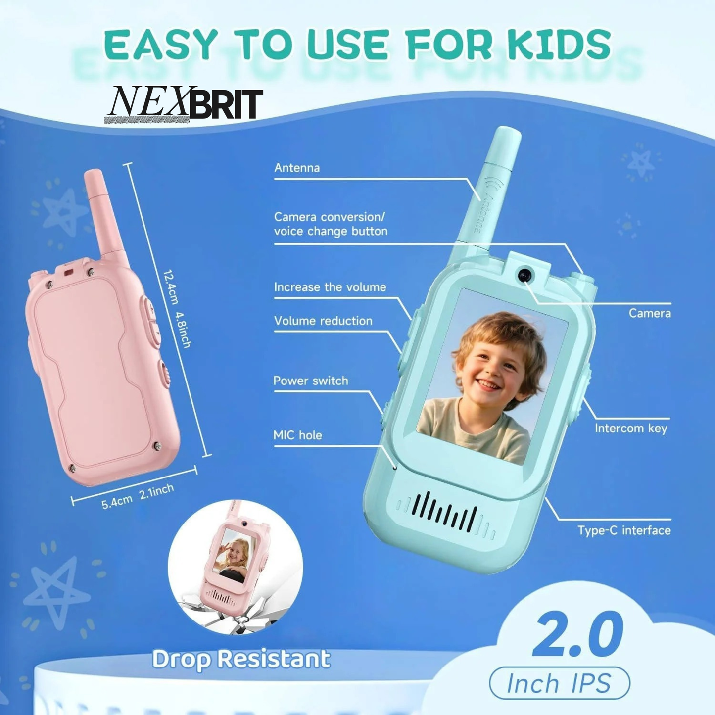 NEX BRIT™ Digital Walkie-Talkie