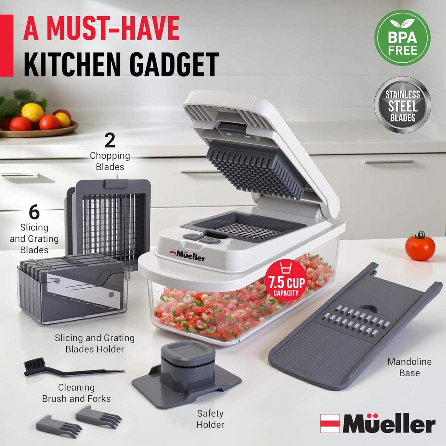 Mueller Pro-Series 10-in-1 Vegetable Chopper