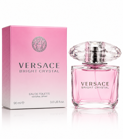 Versace Bright Crystal Eau de Toilette for Women 90ml / 3.0 oz Spray – Floral Fruity Fragrance