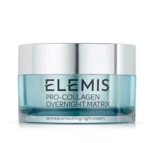 Elemis Pro-Collagen Overnight Matrix cream jar on a white background