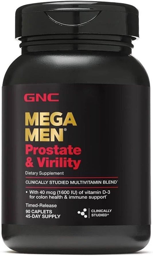 GNC Mega Men Prostate and Virility Support 90 Caplets bottle