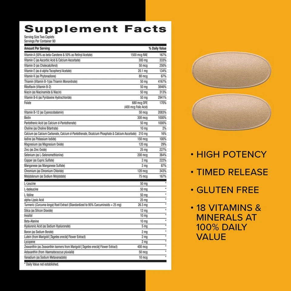 GNC Mega Men Sport Men's Multivitamin Supplement, 180 Caplets Bottle