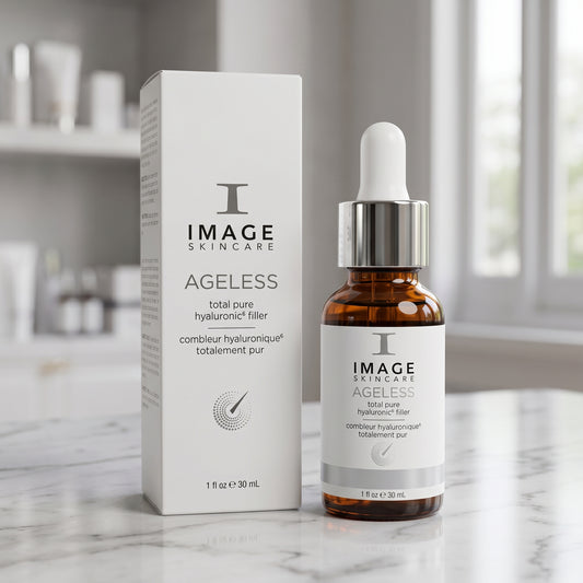 Image Skincare Ageless serum bottle and packaging on a marble surface