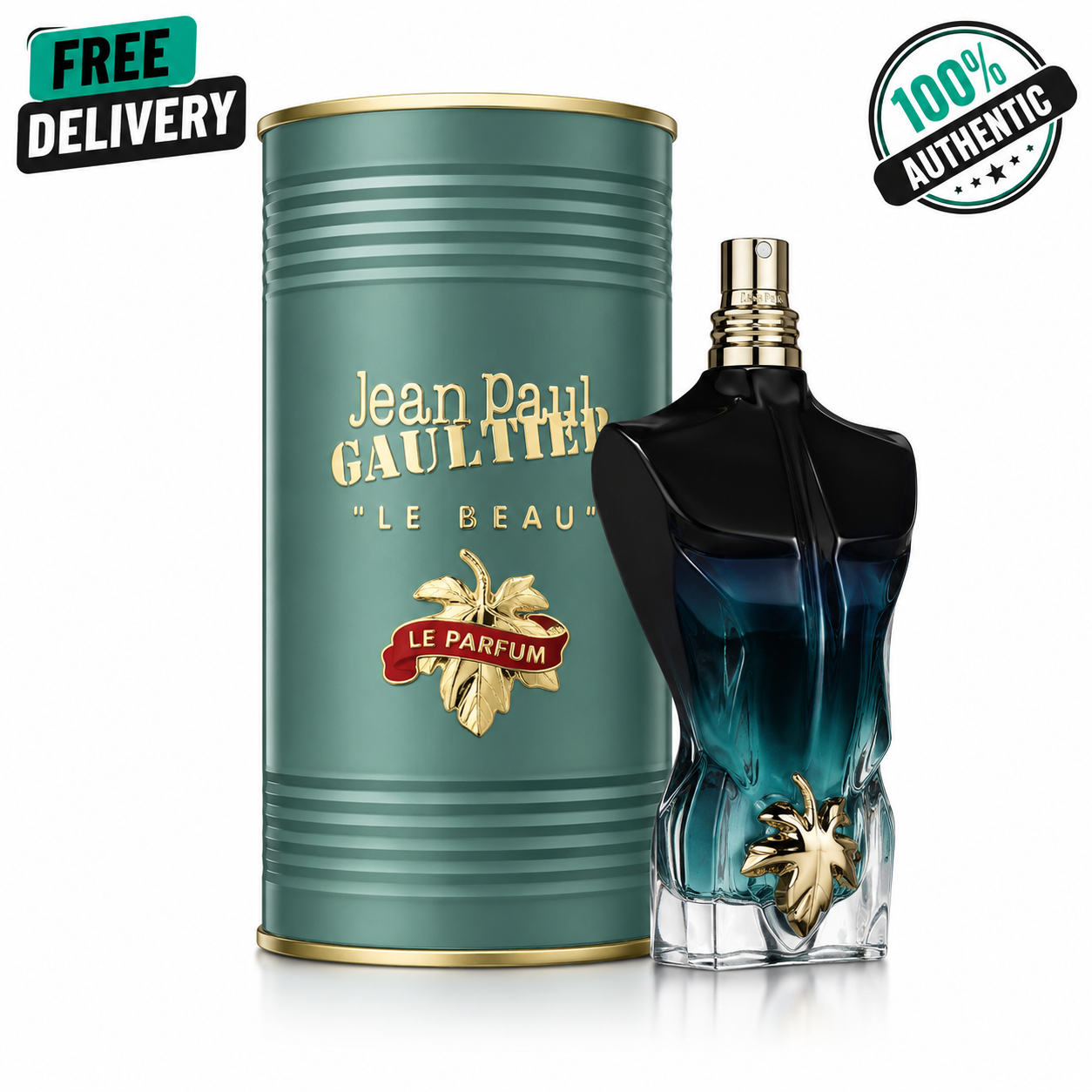Jean Paul Gaultier Le Beau Le Parfum Eau de Parfum Intense for Men 125ml / 4.2 fl oz – Woody Amber Fragrance