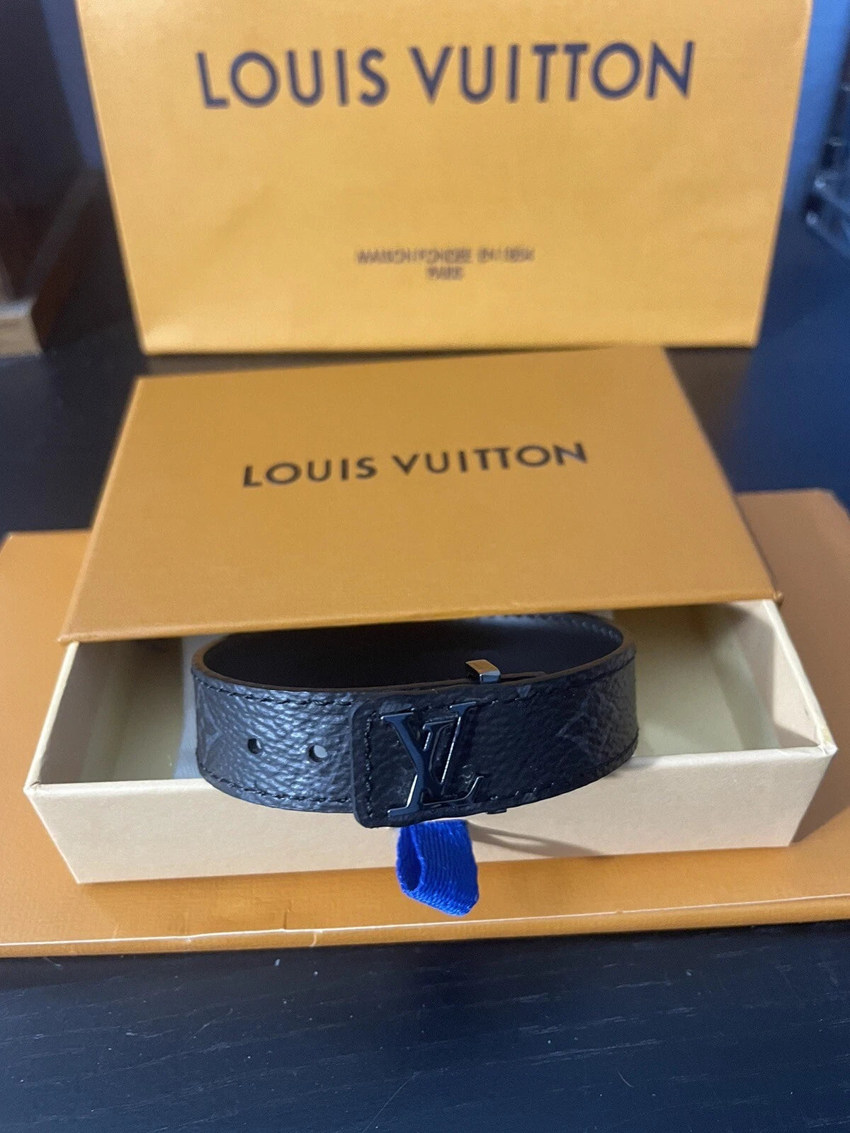 Louis Vuitton LV Slim Bracelet Monogram Eclipse Black