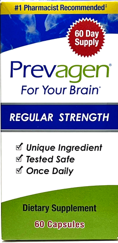 Prevagen Regular Strength dietary supplement bottle containing 60 capsules