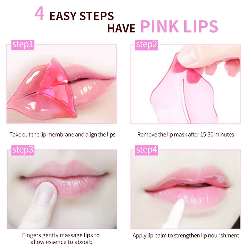 5/10/20/30pcs Pink Gold Crystal Collagen Lip Mask Plump Lips Moisturizing Nourishing Lip Patches Lips Plumper Skin Care Products