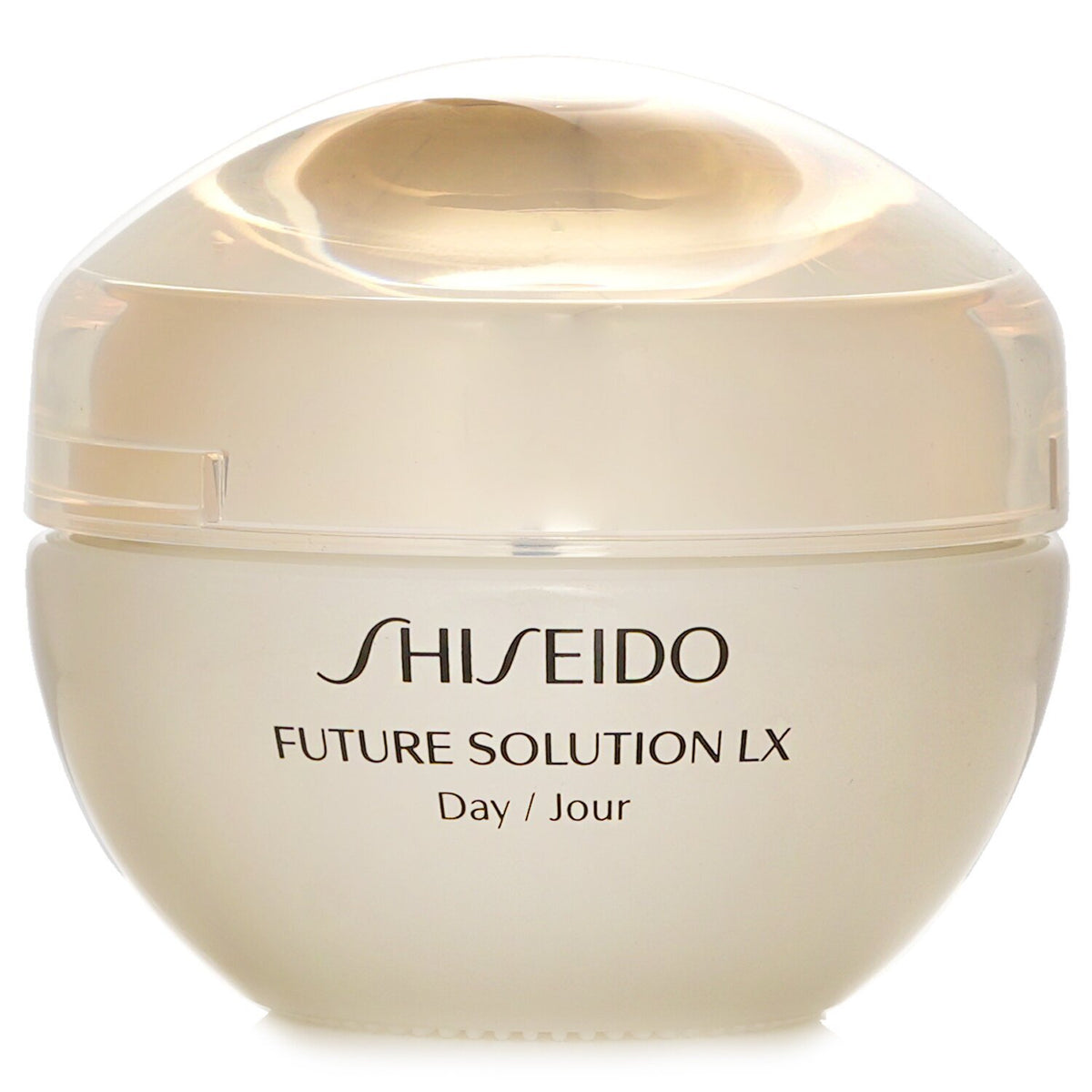 Shiseido Future Solution LX cream jar on a white background