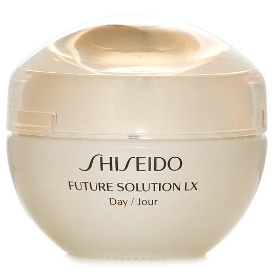 Shiseido Future Solution LX cream jar on a white background