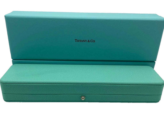 Tiffany & Co. Style Jewelry Gift Box – Blue Leather Empty Case for Bracelet, Pen & Watch