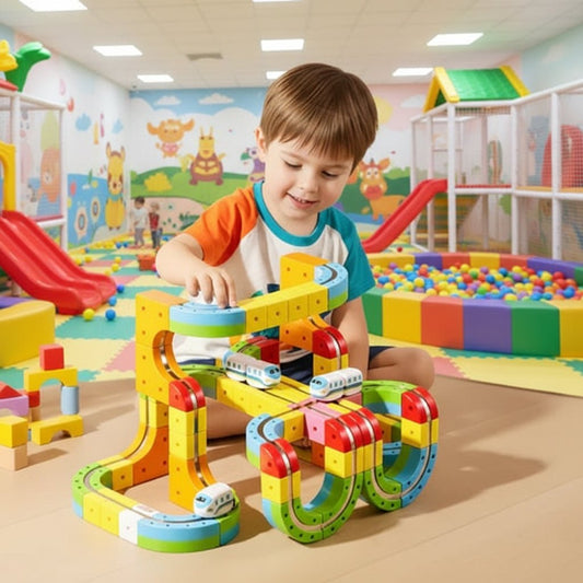 3D Railway Construction Kit  Modular STEM Building Set with Rechargeable Train - Detailed view