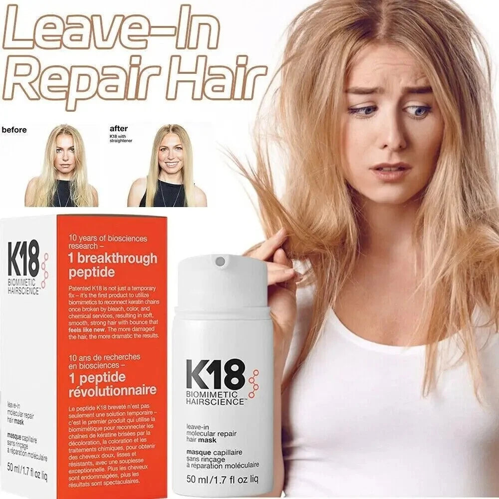 K18 Leave-In Molecular Repair Hair Mask 50ml – Deep Damage Repair Treatment for All Hair Types