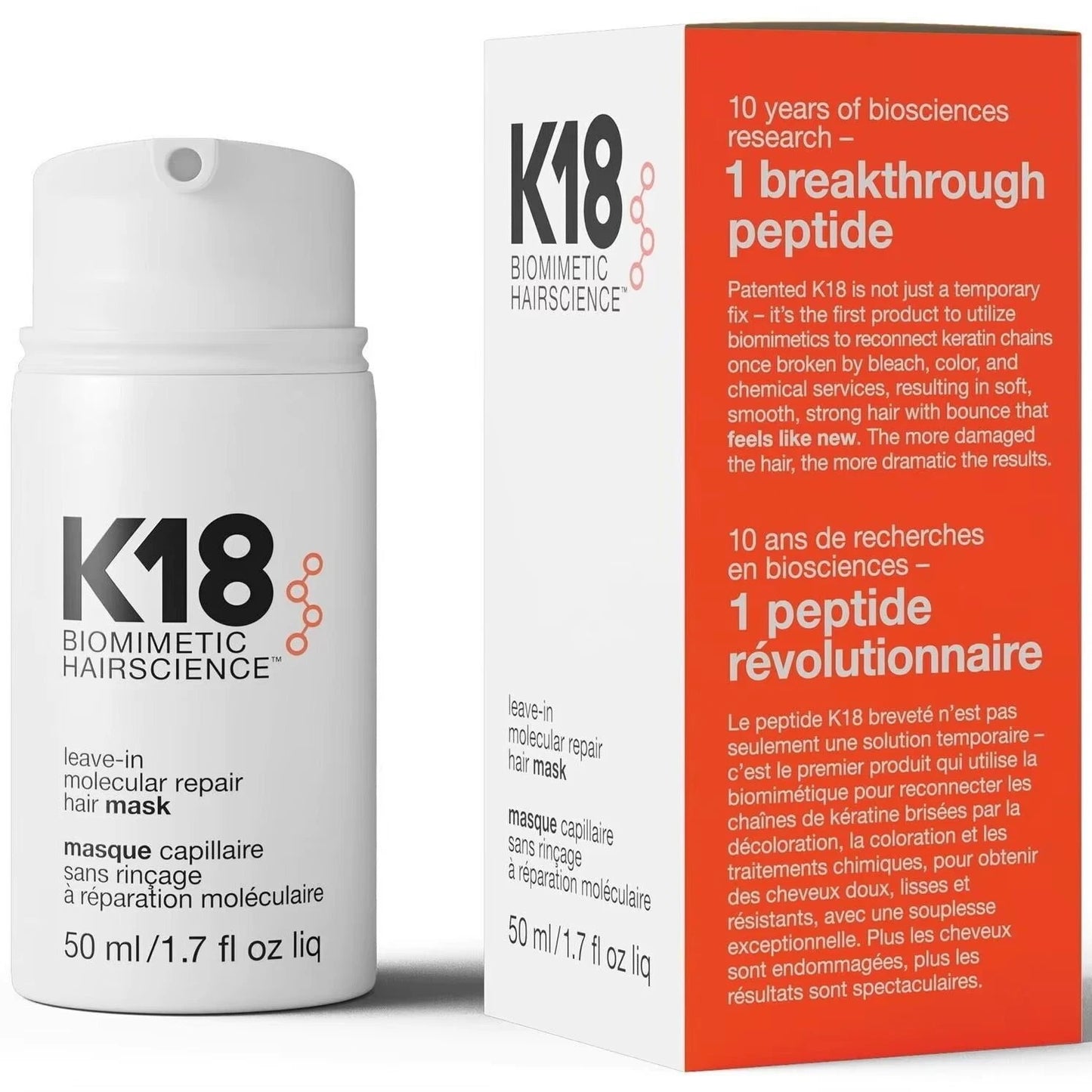 K18 Leave-In Molecular Repair Hair Mask 50ml – Deep Damage Repair Treatment for All Hair Types