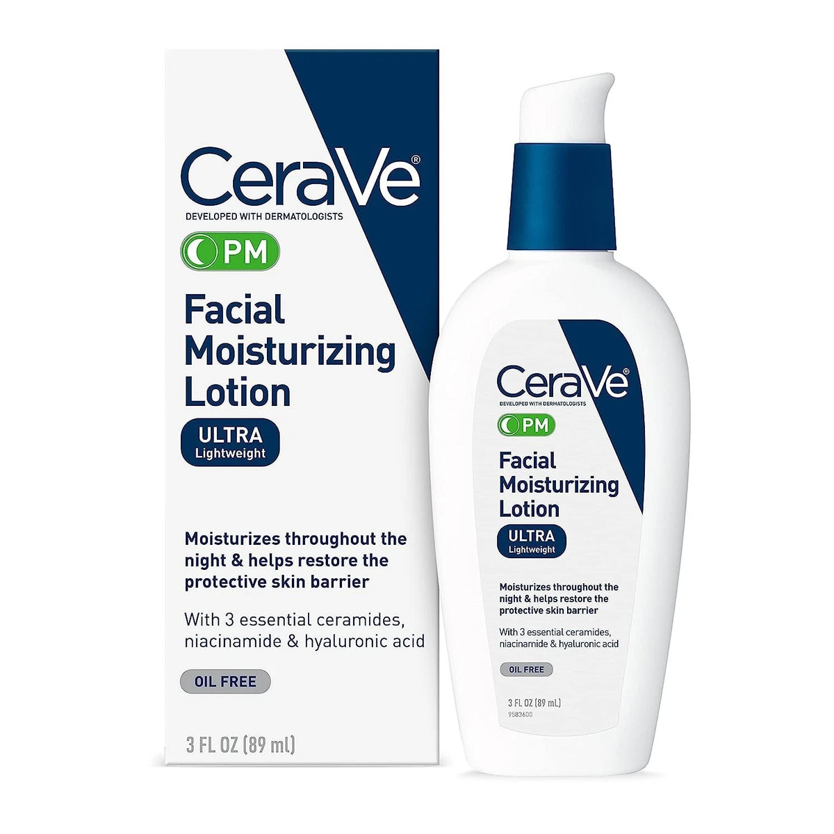 CeraVe PM Facial Moisturizing Lotion Ultra Lightweight 3 FL. OZ (89 mL)