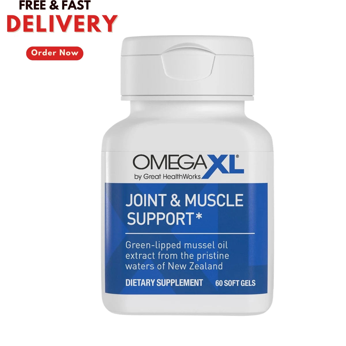 Omega XL Natural Joint Muscle Support Omega-3 Supplement – 60 Softgels