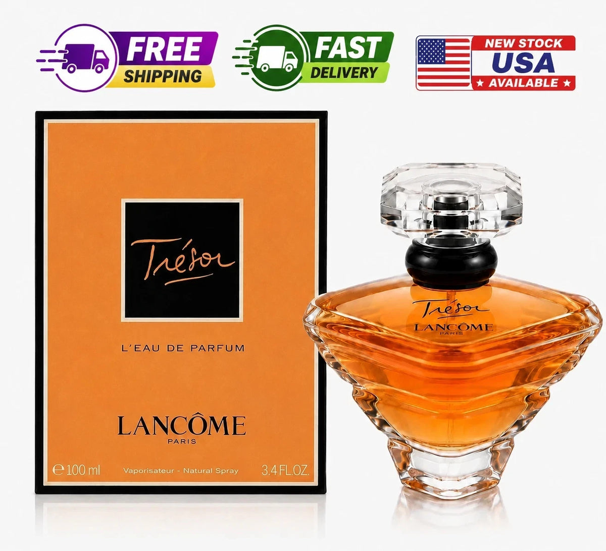 New Tresor by Lancome L'Eau De Parfum Spray for Women 3.4oz New Sealed In Box