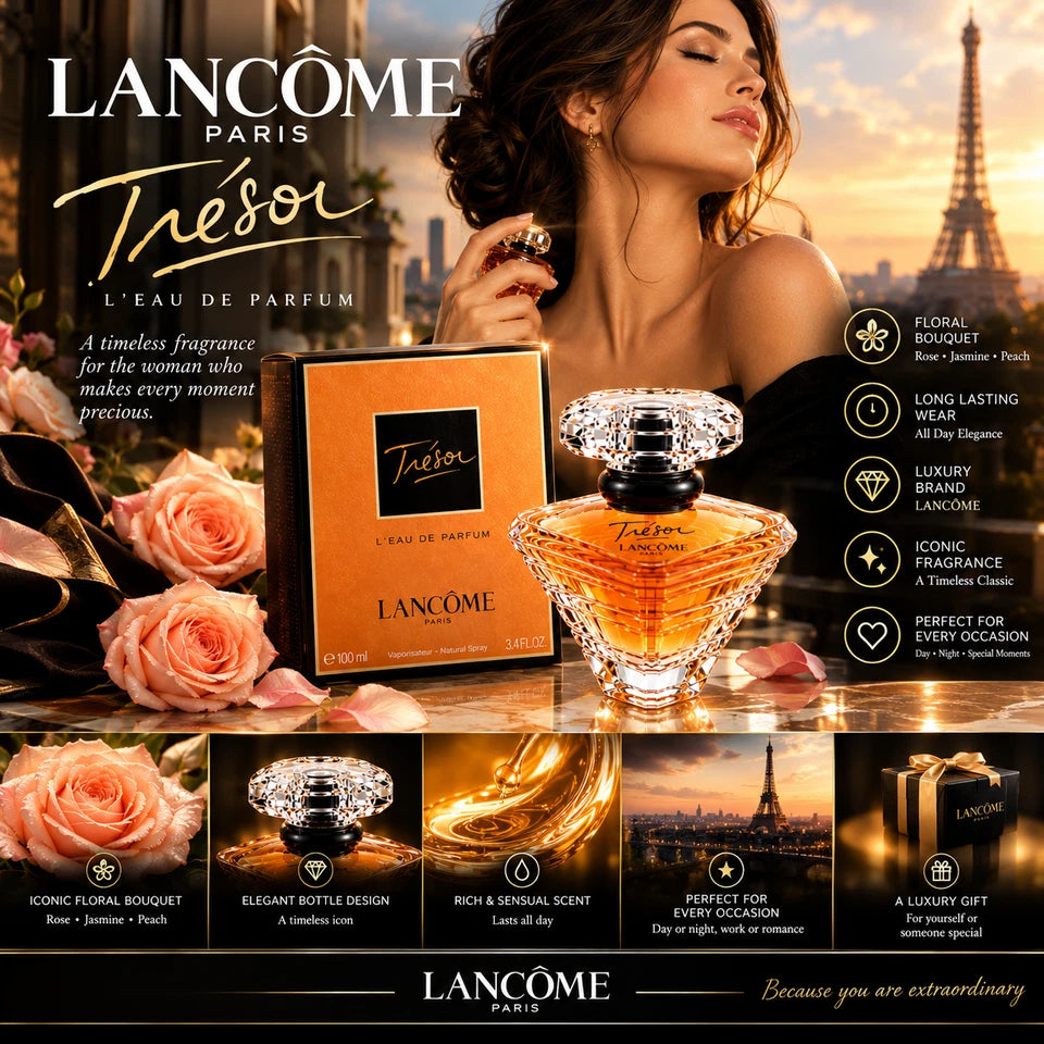 New Tresor by Lancome L'Eau De Parfum Spray for Women 3.4oz New Sealed In Box