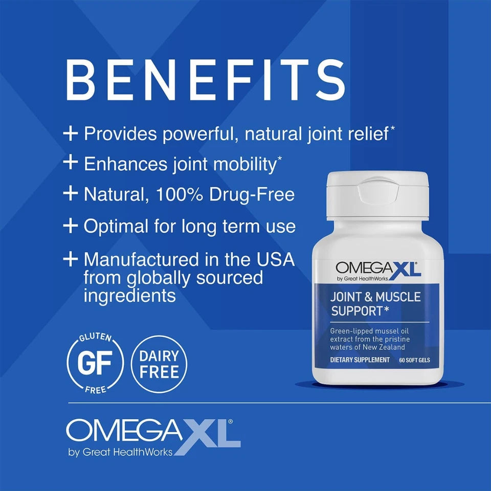 Omega XL Natural Joint Muscle Support Omega-3 Supplement – 60 Softgels